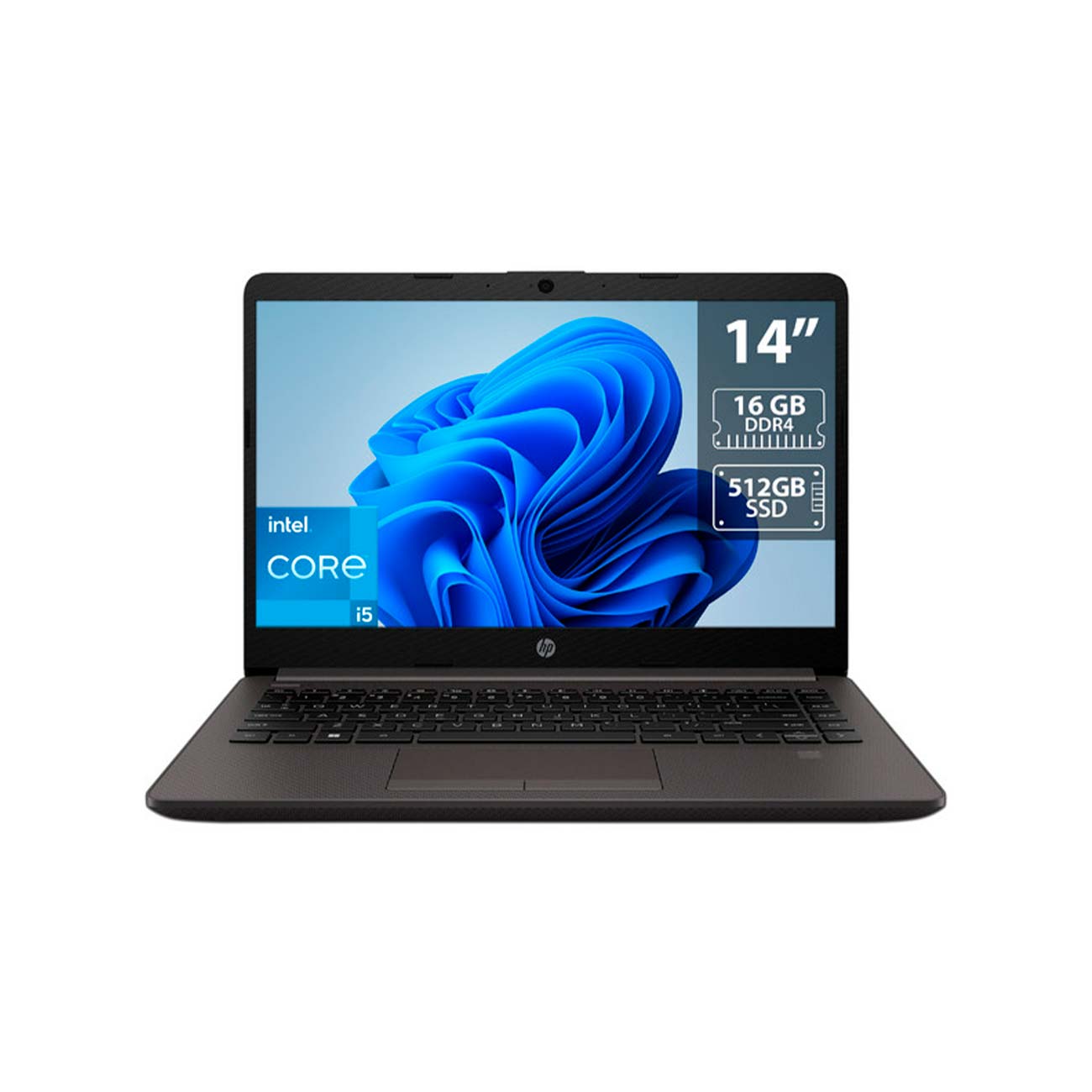 Laptop HP 240R G9, procesador Intel Core i5 1335U (hasta 4.6 GHZ) 16 GB, 512 GB ssd, 14", W11H
