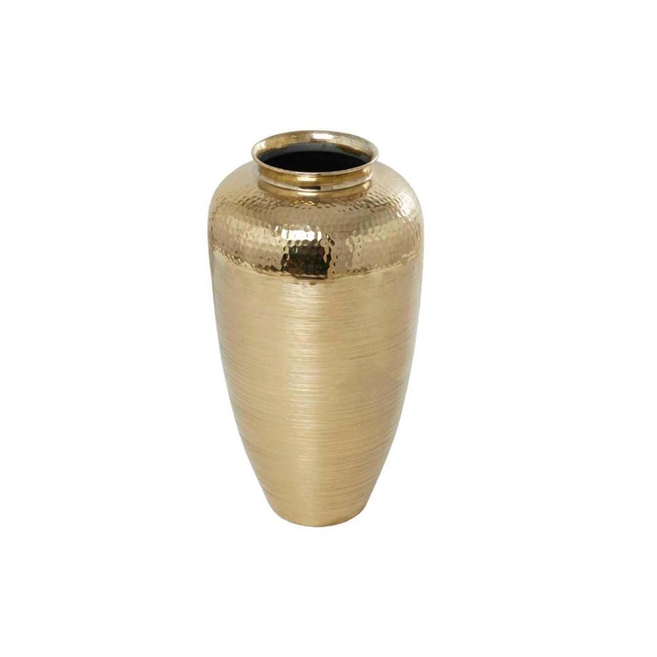 Jarrón decorativo de aluminio dorado cepillado