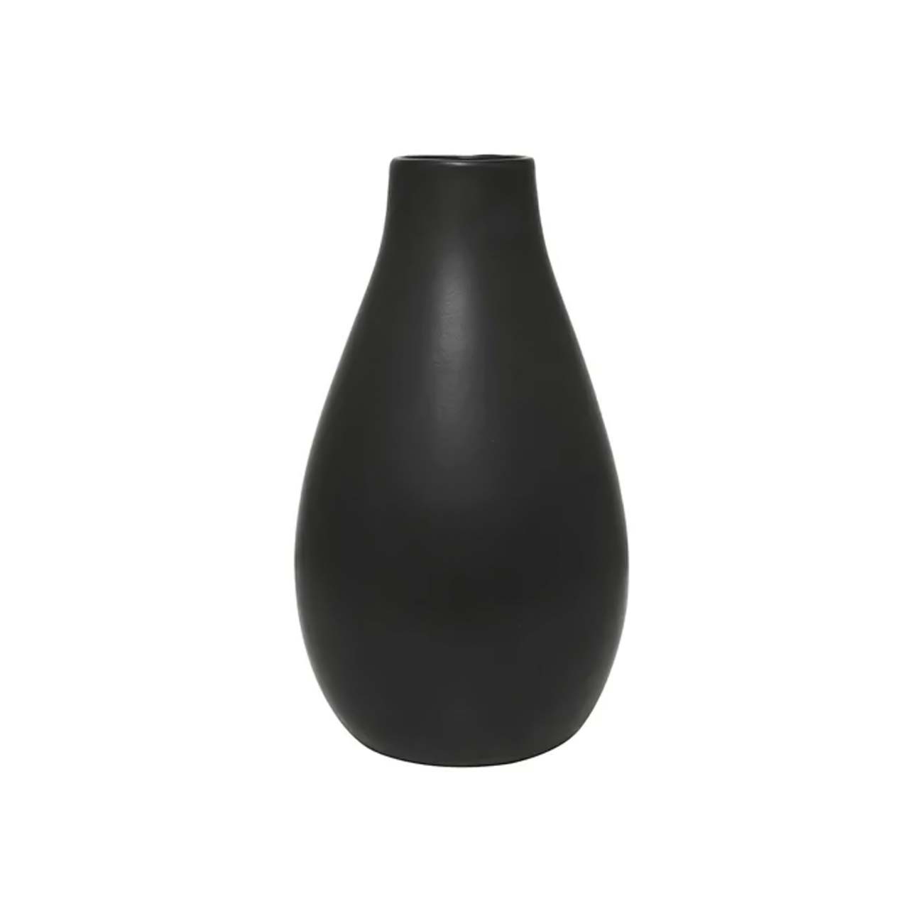 Jarrón decorativo minimalista de cerámica negro