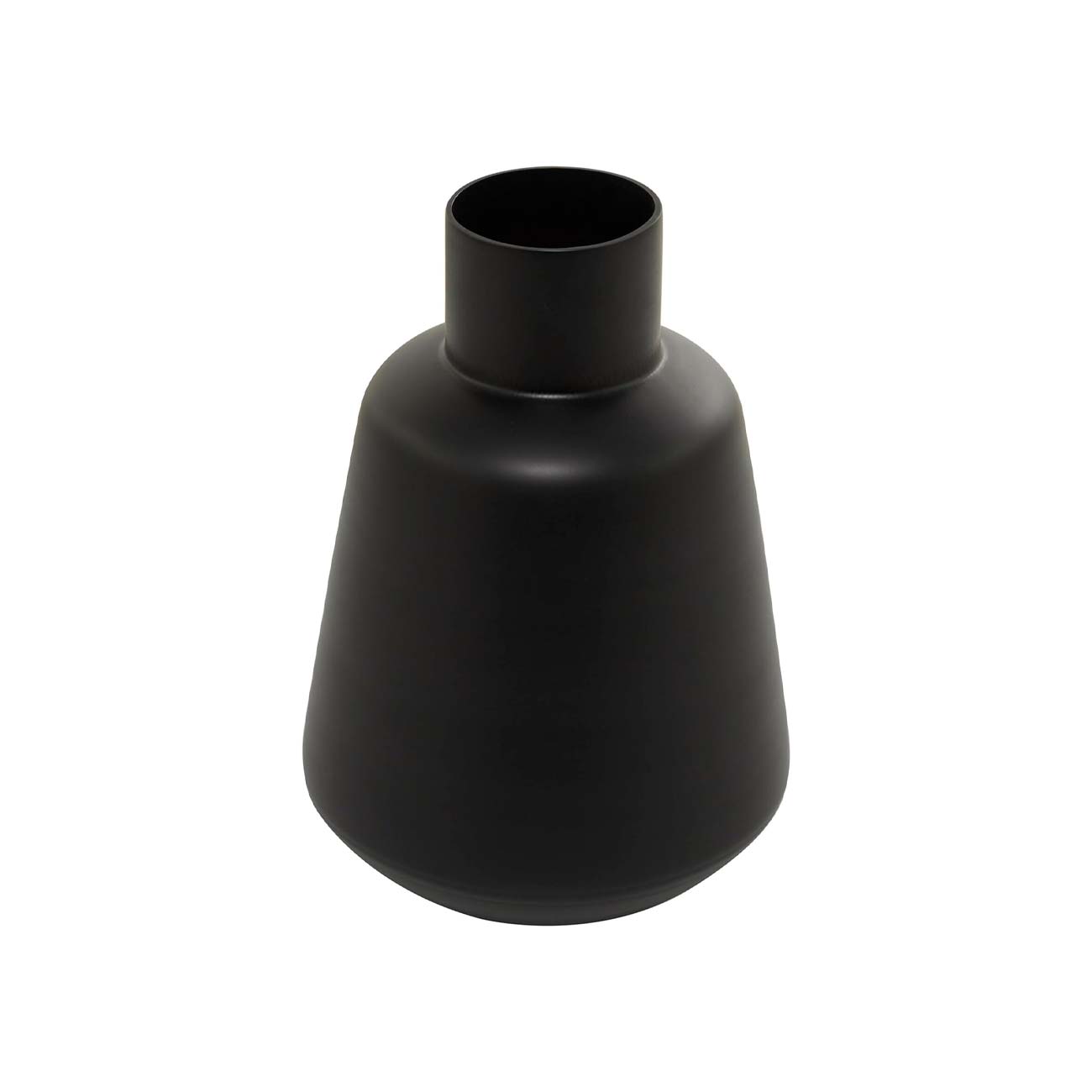 Jarrón decorativo de vidrio negro hecho a mano