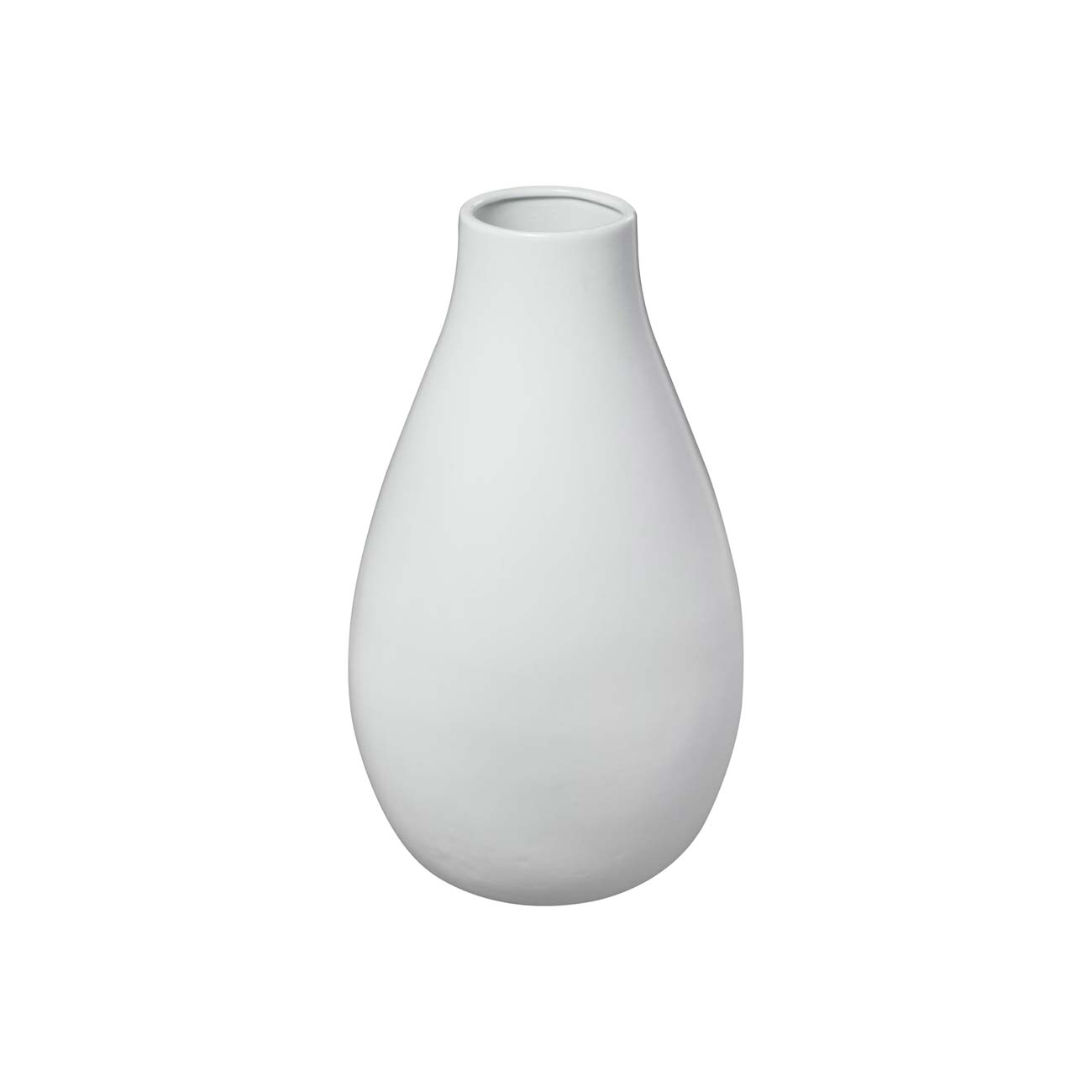 Jarrón decorativo de cerámica blanca mate