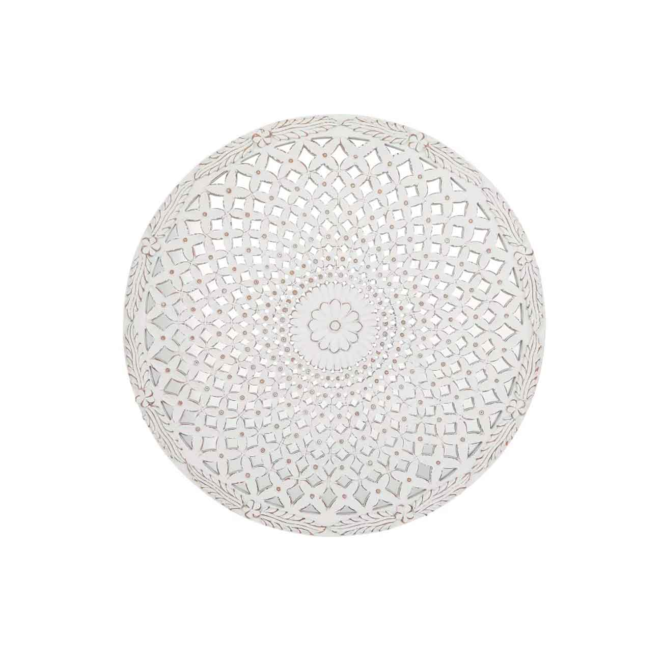 Arreglo de pared geometrico de madera blanca hecho a mano