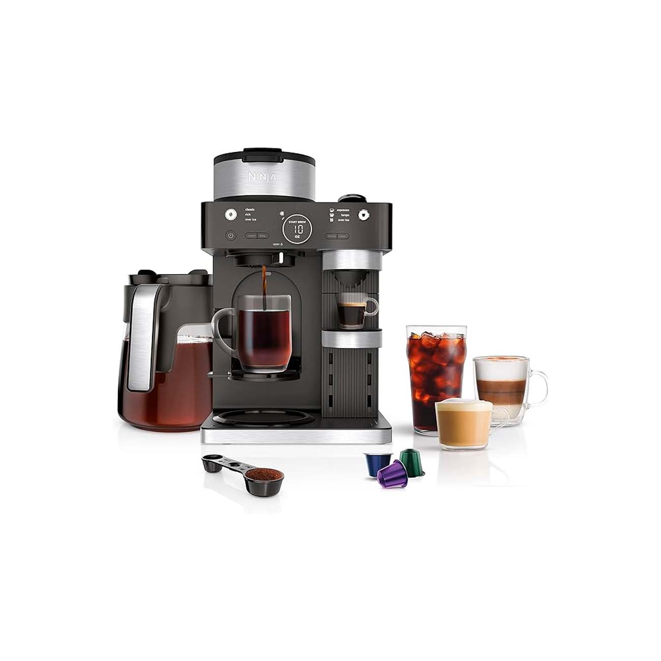 Cafetera 12 tazas ninja espresso y coffee barista system negro