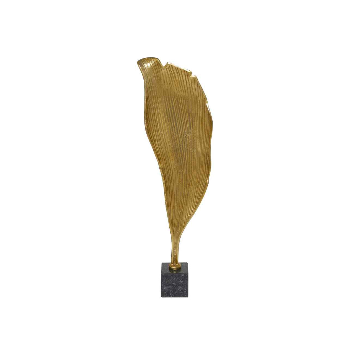 Escultura dorada base negra