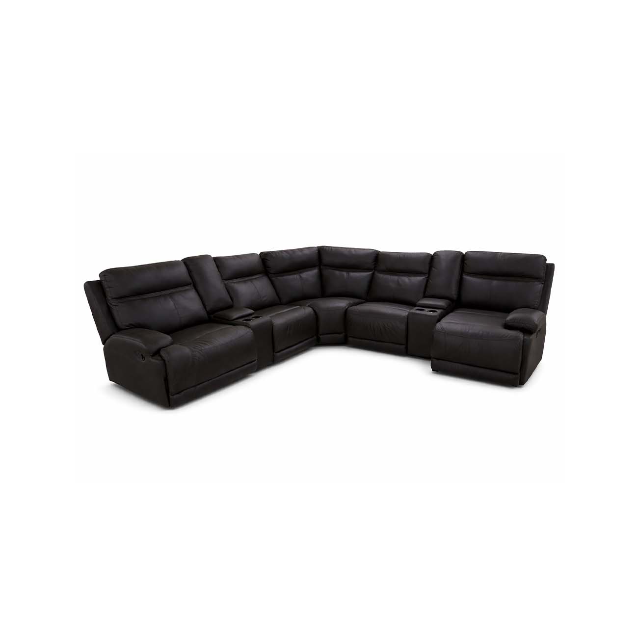 Sala media luna con chaise long color cafe