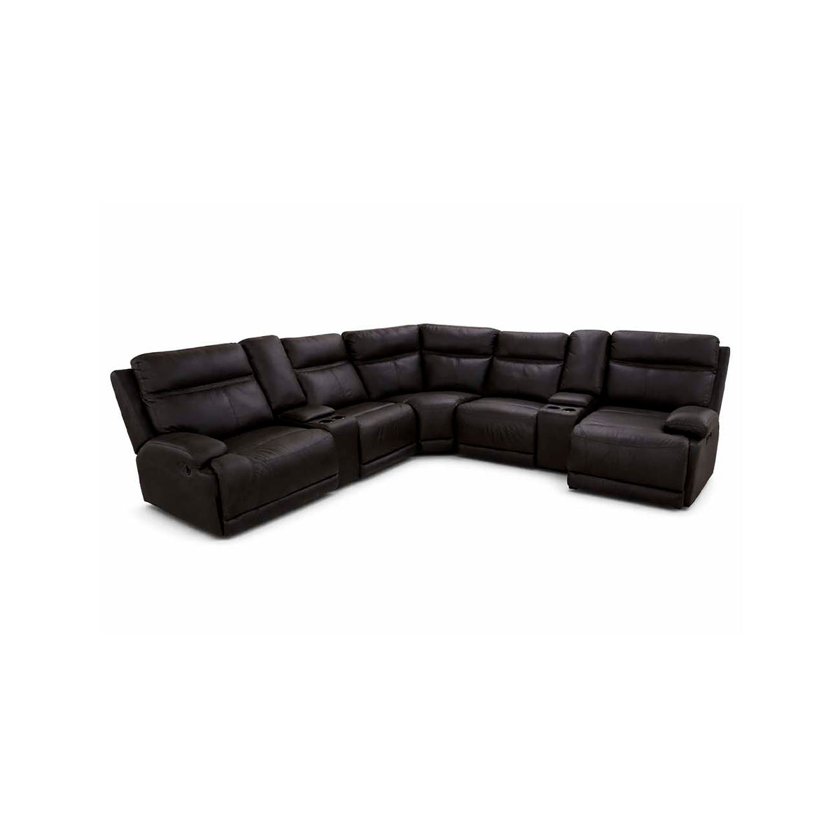 Sala media luna con chaise long color cafe