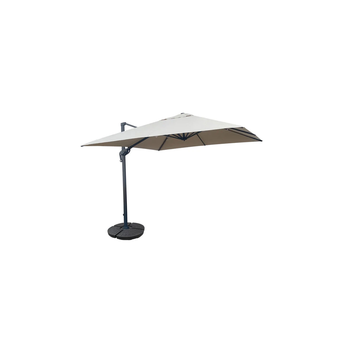 Sombrilla Roma Brazo Lateral para jardin color beige con base DOSO-B01