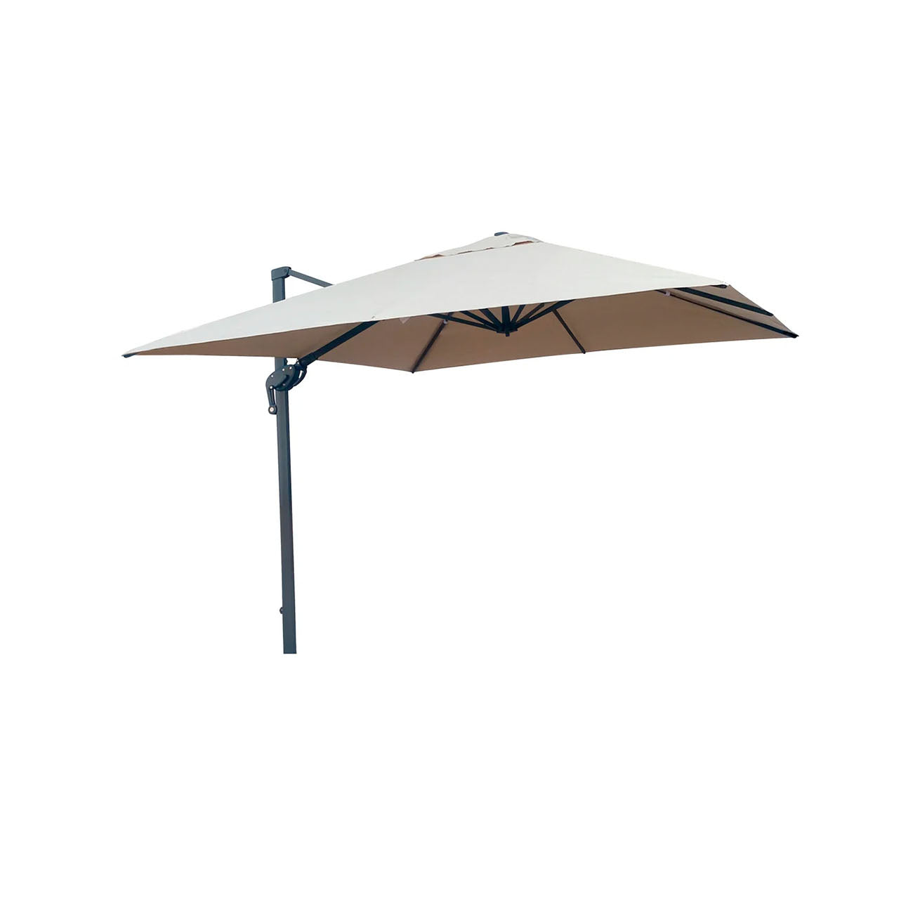 Sombrilla Roma Brazo Lateral para jardin color beige con base DOSO-B01
