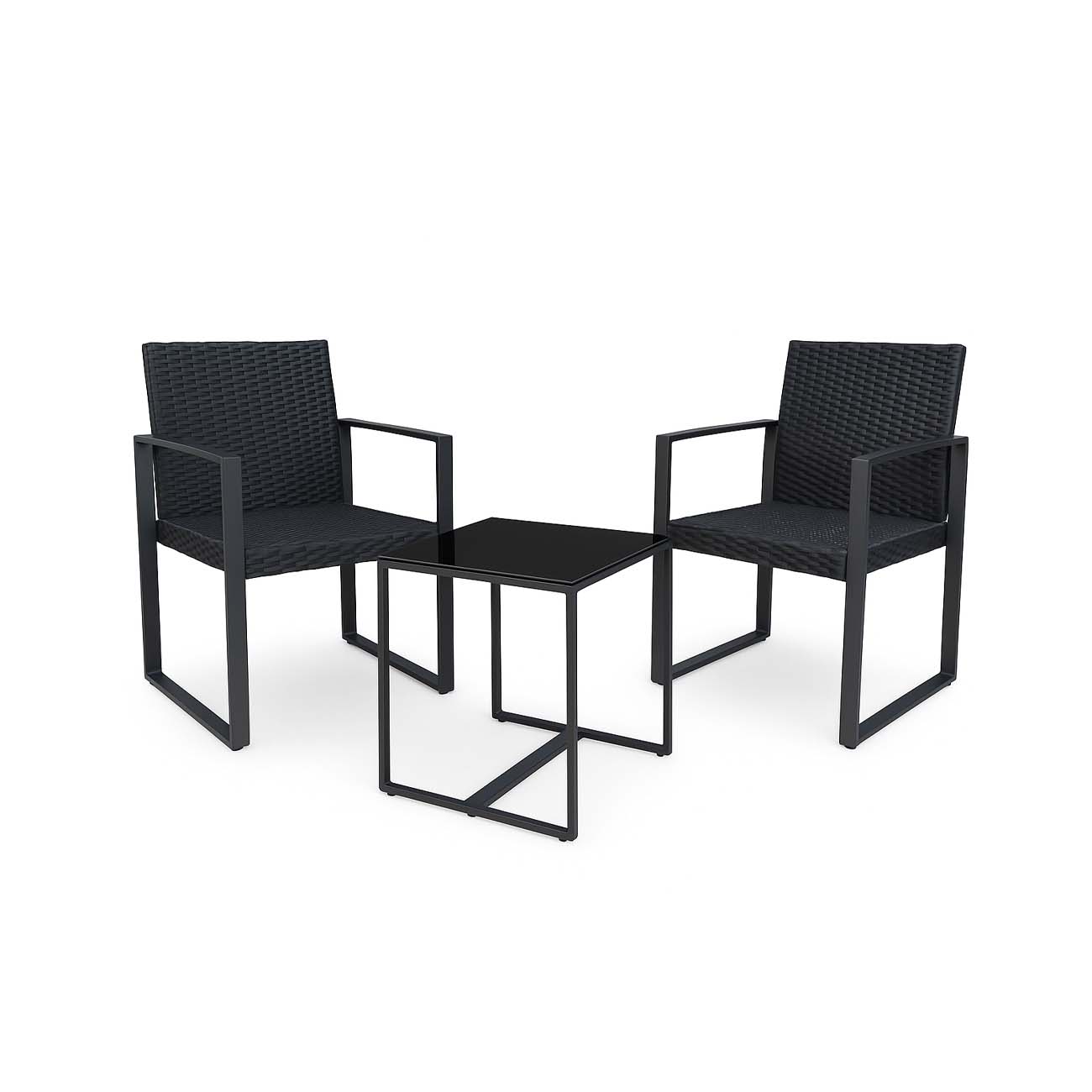 Set para exterior e interior de rattan color carbon
