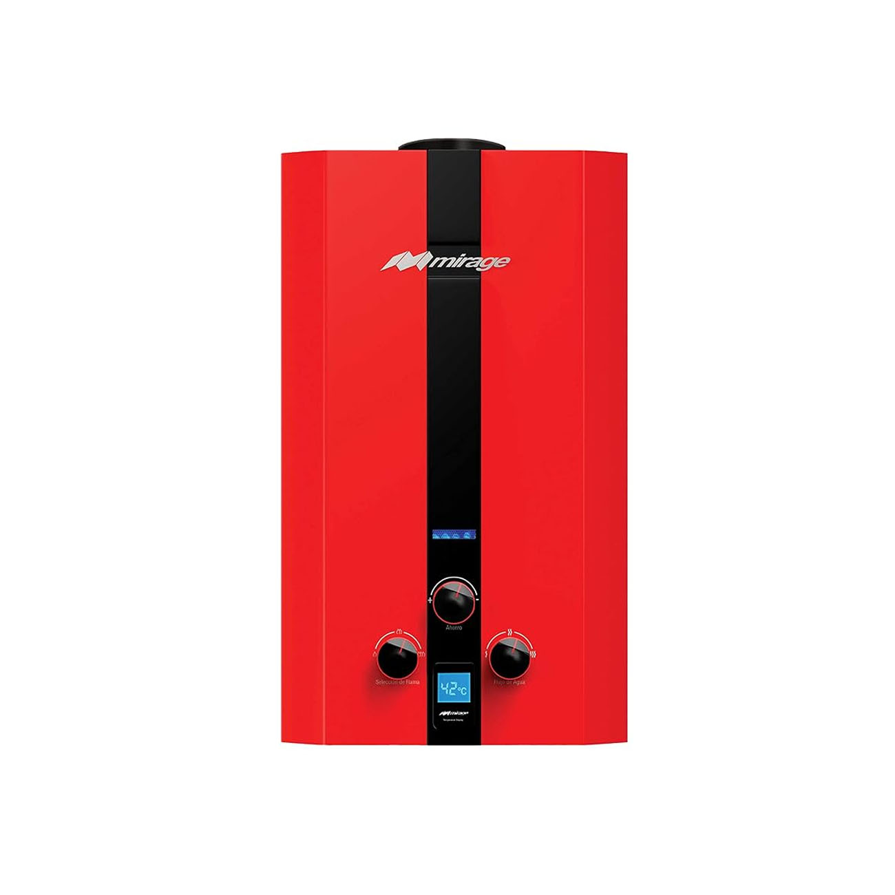 Calentador mirage instantaneo de paso flux rojo gas lp 10l/ min 1 1/2