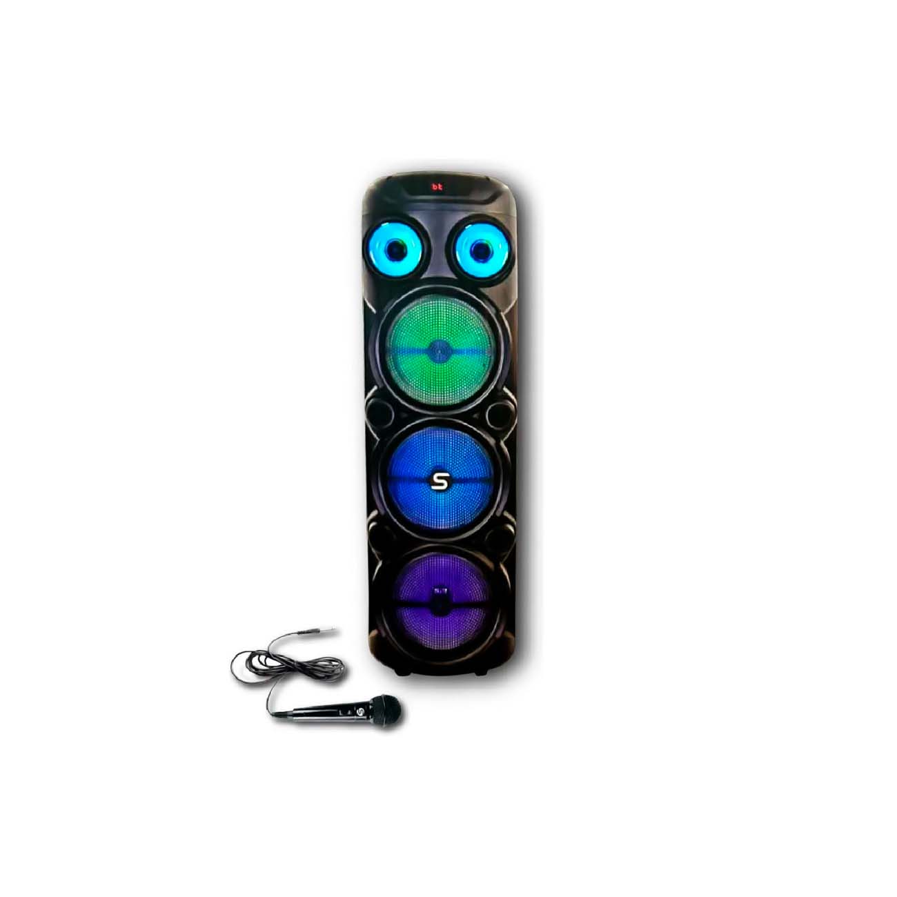 BOCINA MISIK 3X8" LED BT USB AUX