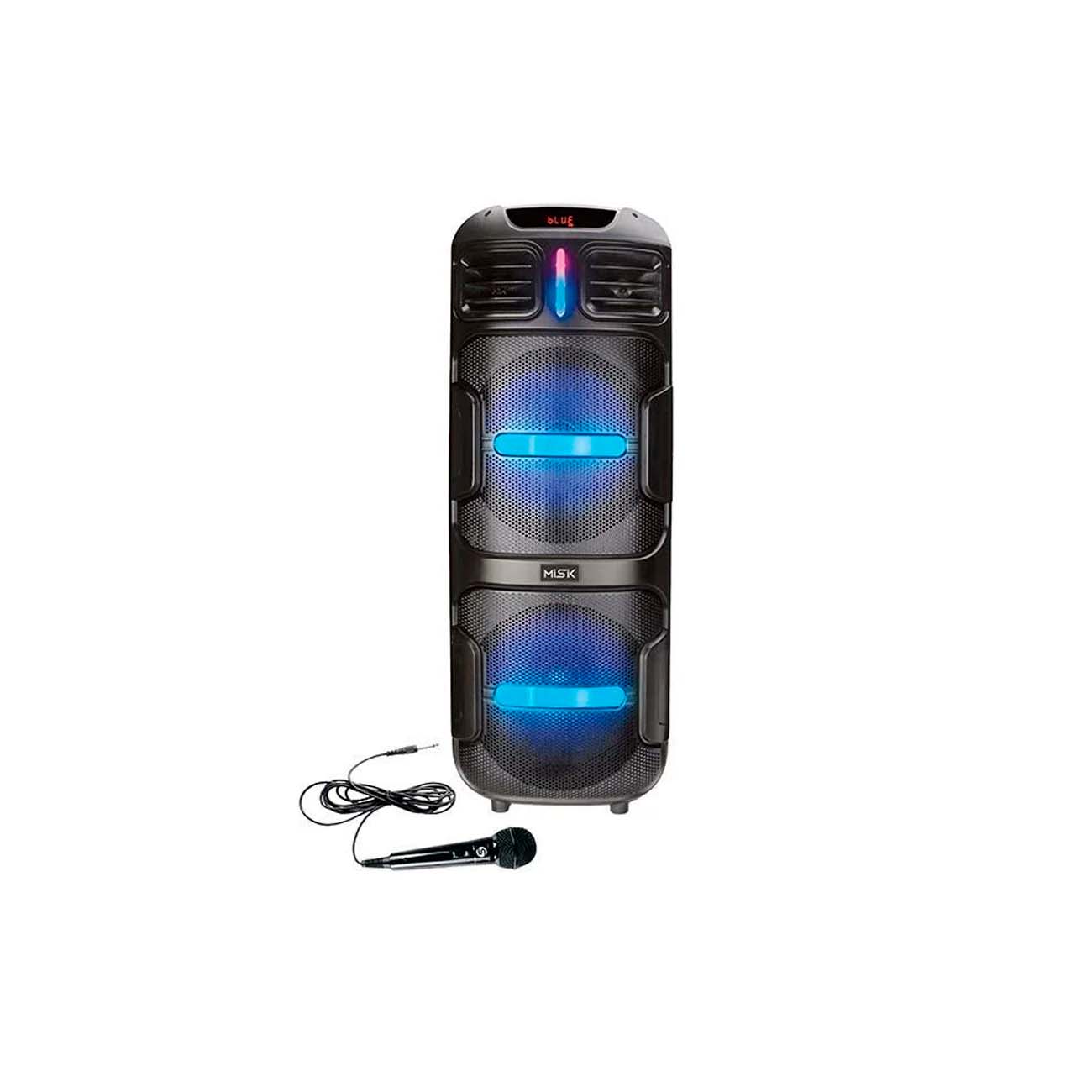 BOCINA MISIK 2X12" LED BT USB