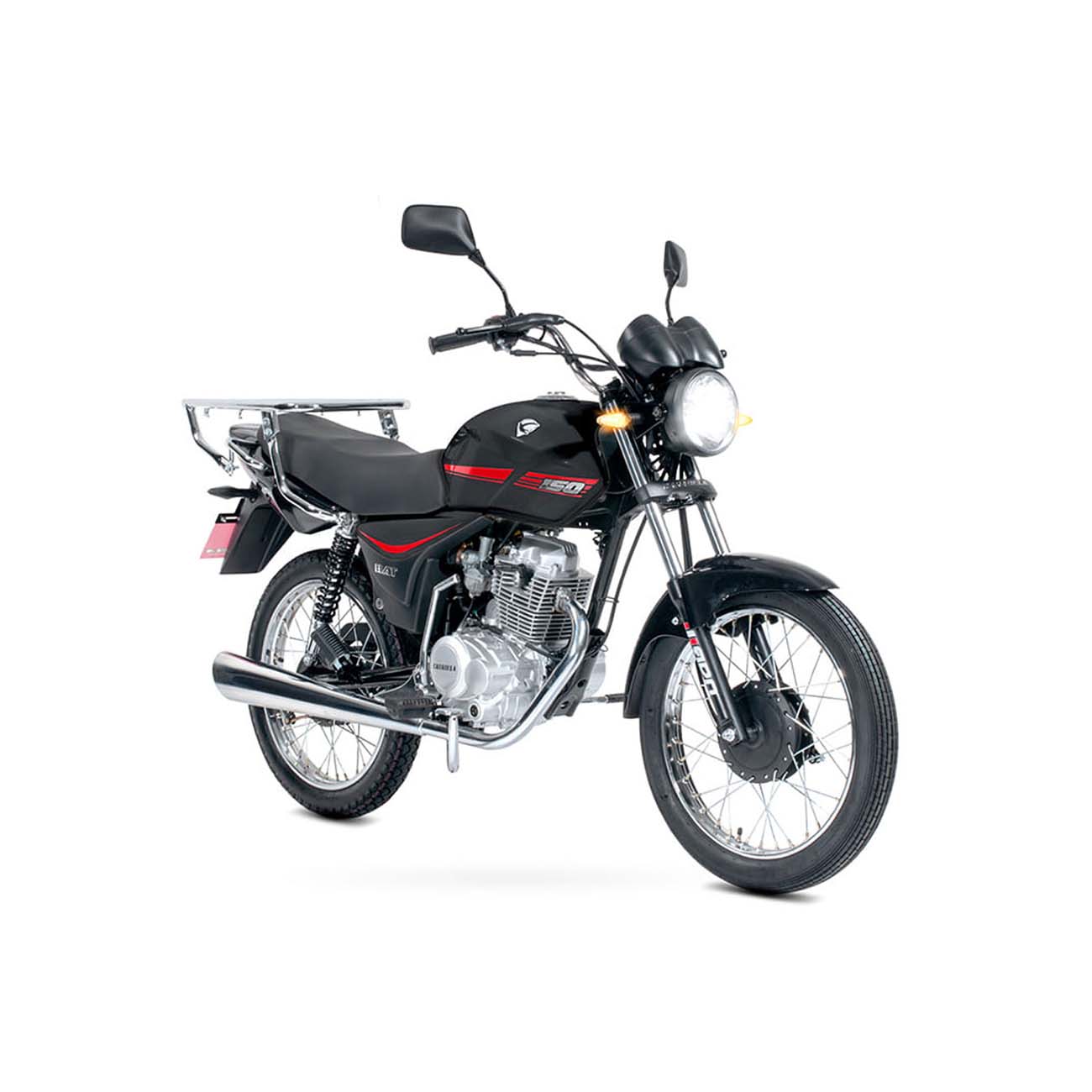 MOTOCICLETA DE TRABAJO STANDARD 5 VELOCIDADES CARABELA BAT 150 NEGRA