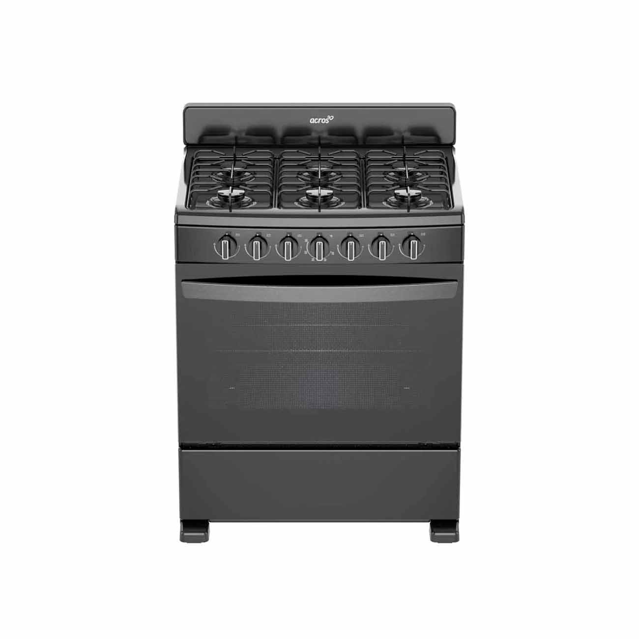 Estufa acros 30 pulgadas negra piso 76 cms