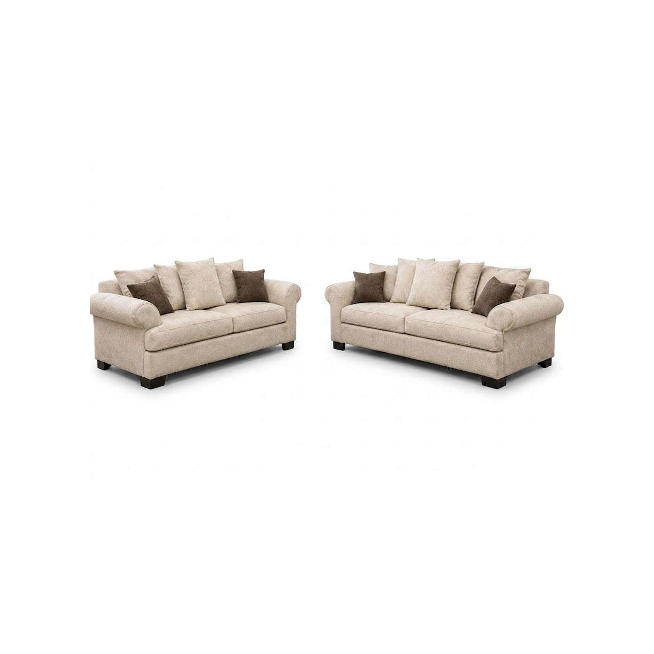 Sala 3-2 Suiza color beige con cojines decorativos