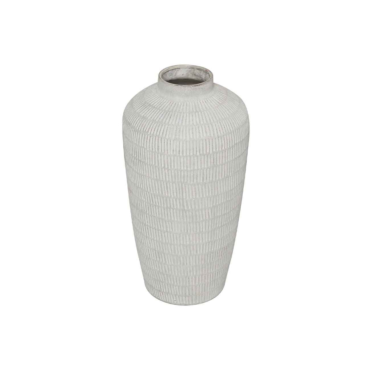 Jarron decorativo con patron lineal