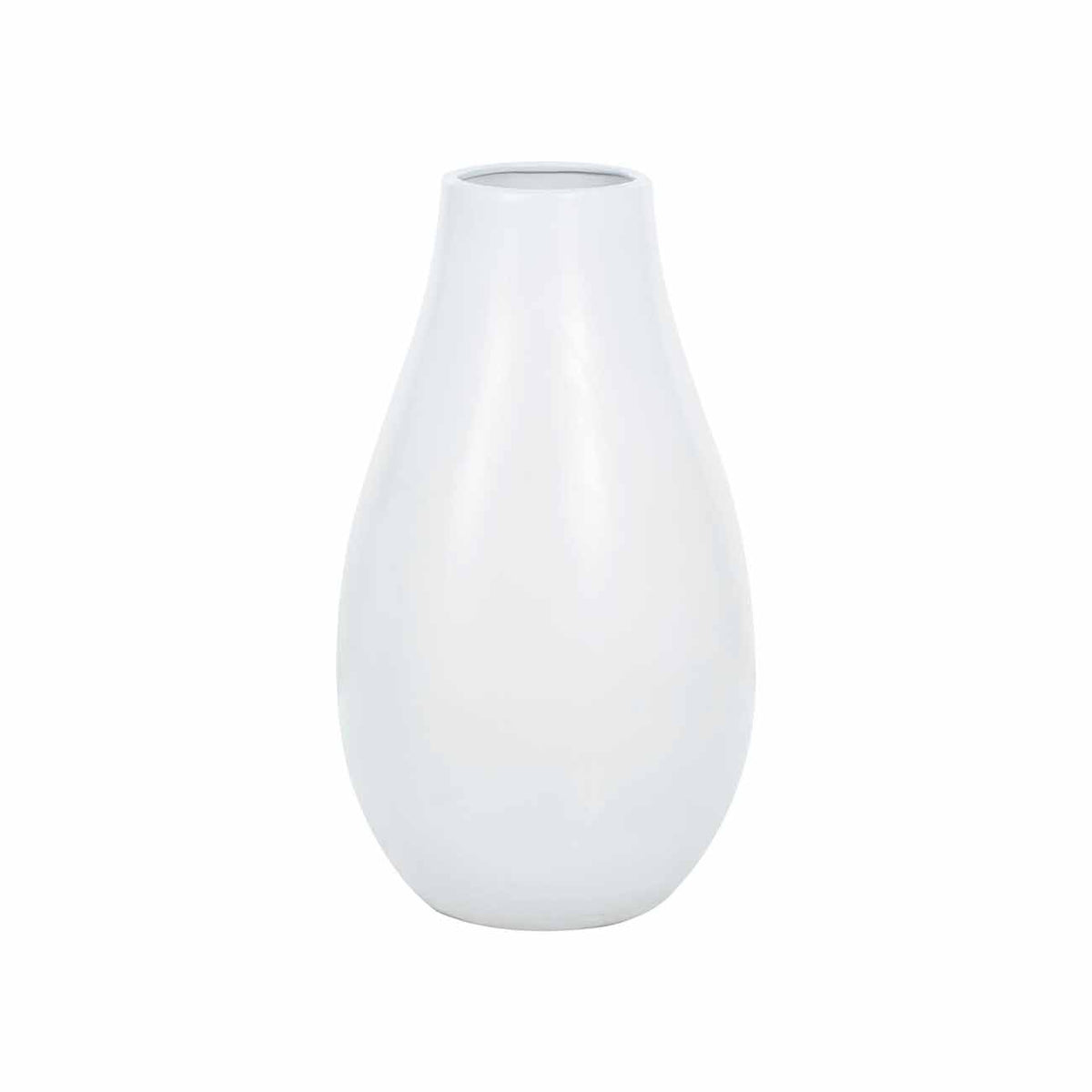 Jarron decorativo de ceramica blanca mate