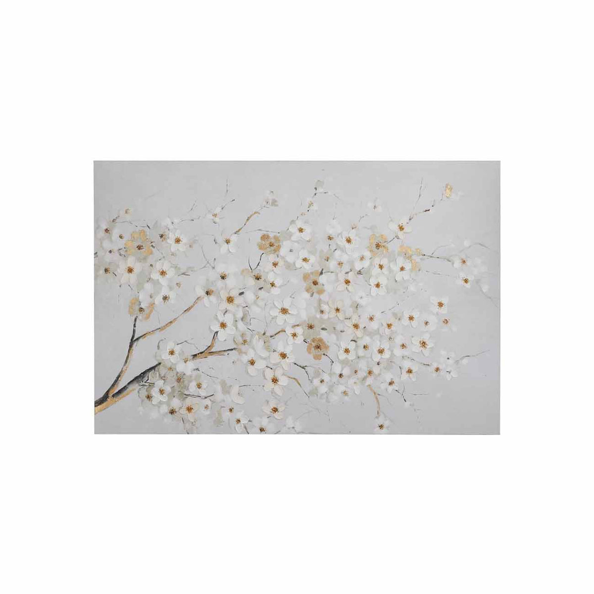 Lienzo de pared con ramas florales con efecto 3D