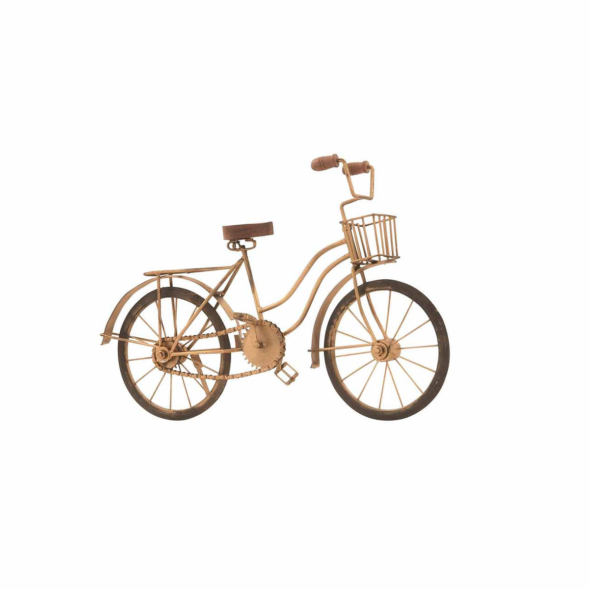 Escultura de bici en metal marron