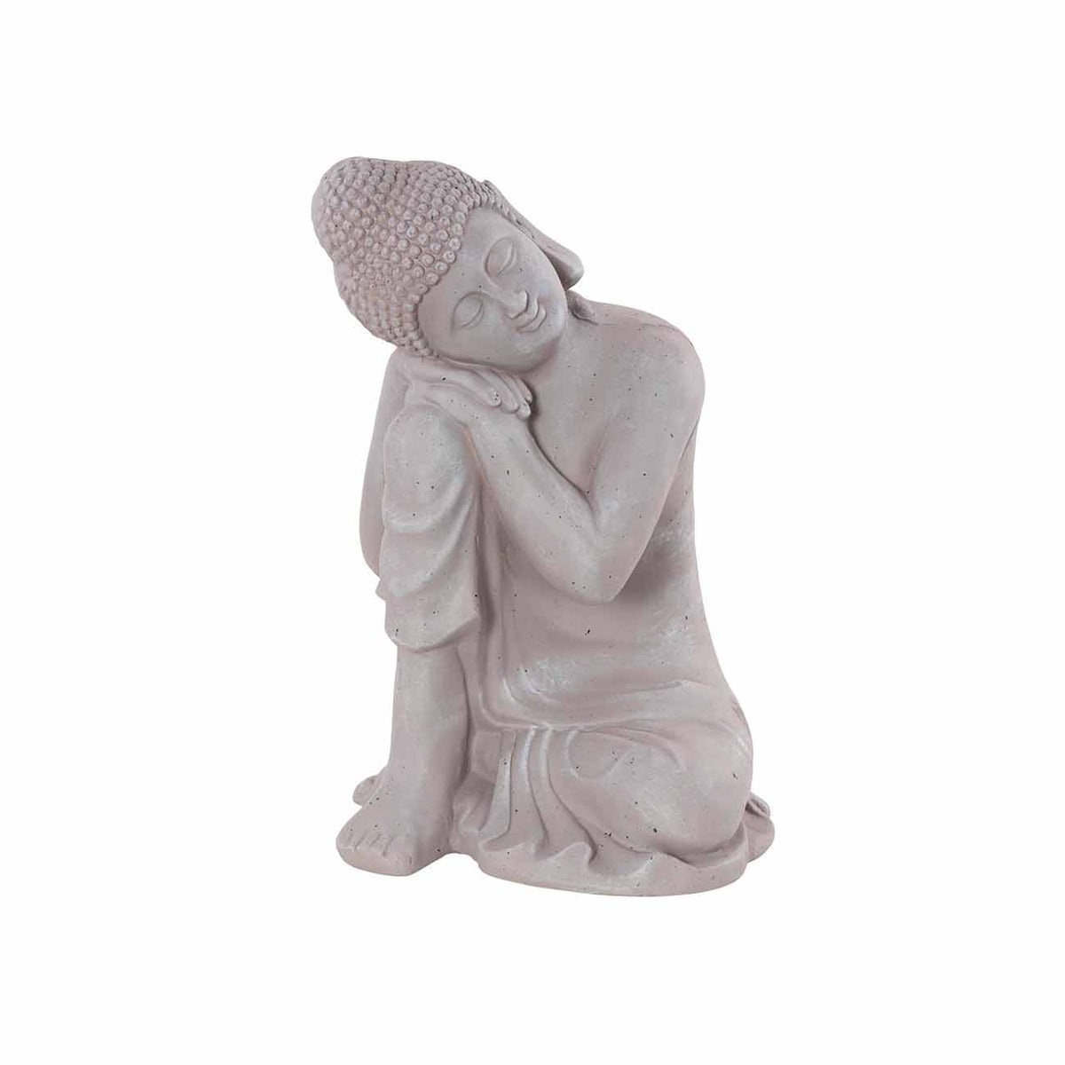 Escultura de buda meditando de oxido de magnesio gris