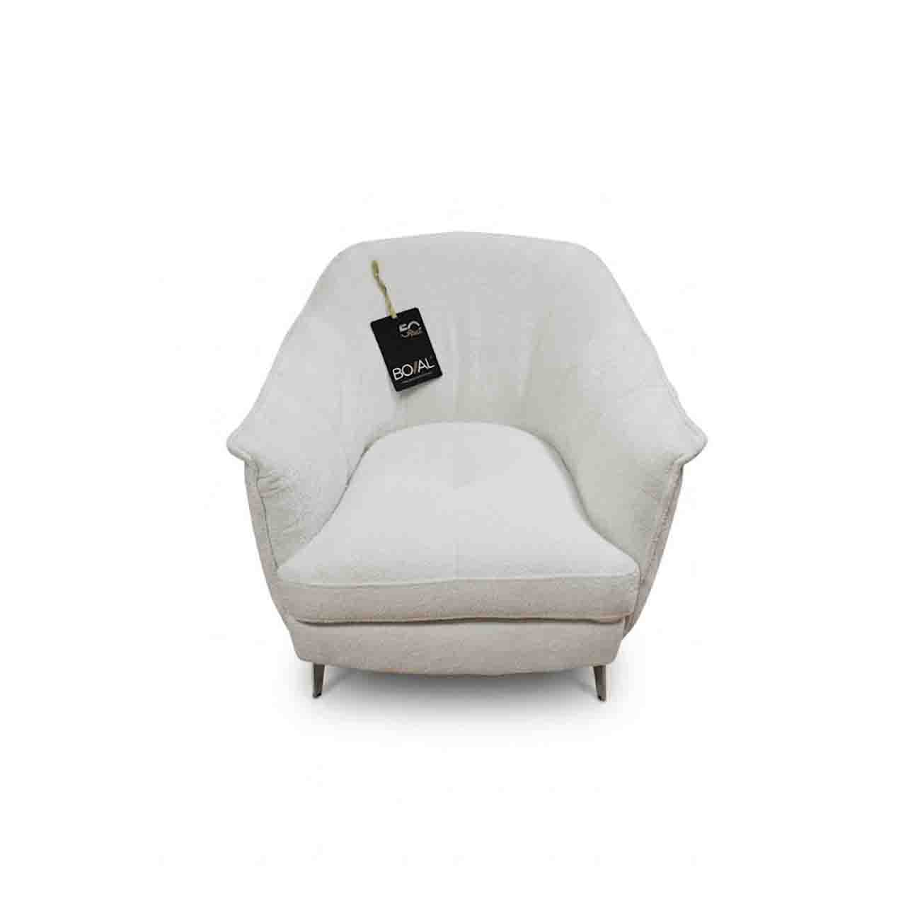 Sillon de estancia modelo Wave tela monsanto white