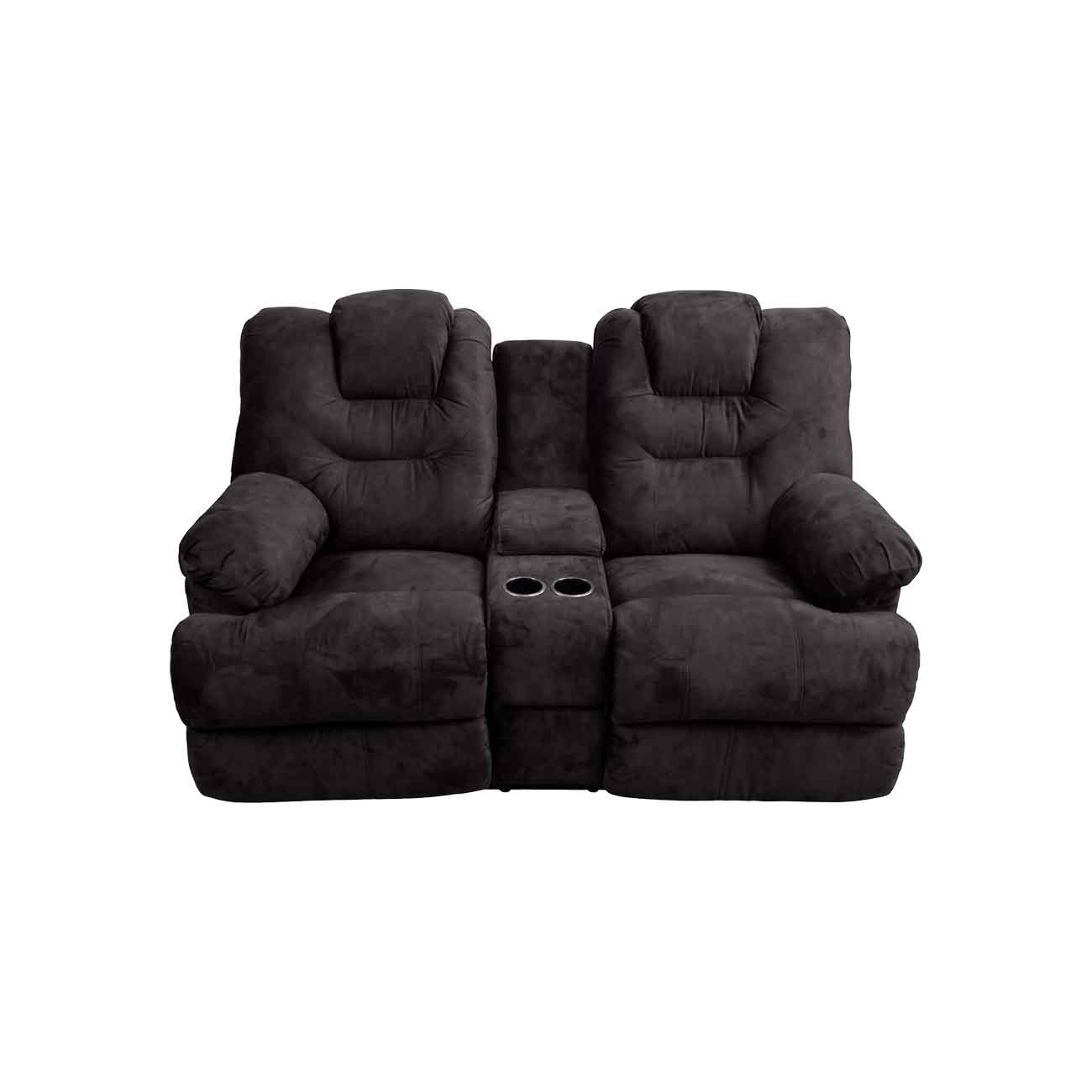 Love seat c/ consola y 2 porta vasos modelo Bari color negro