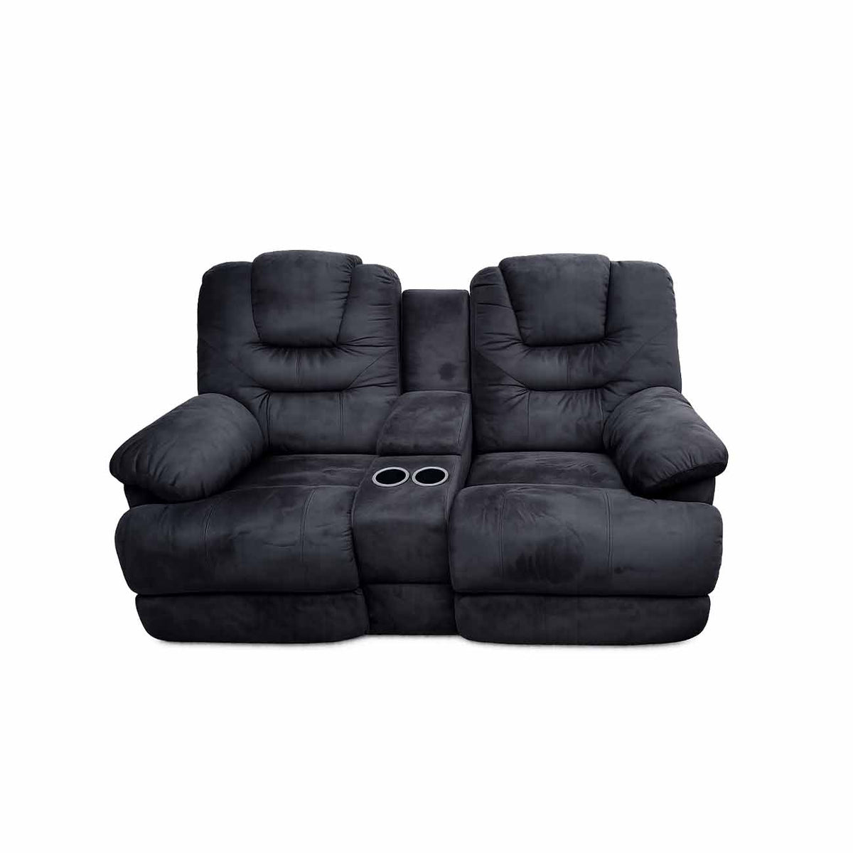 Love seat c/ consola y 2 porta vasos modelo Bari color negro