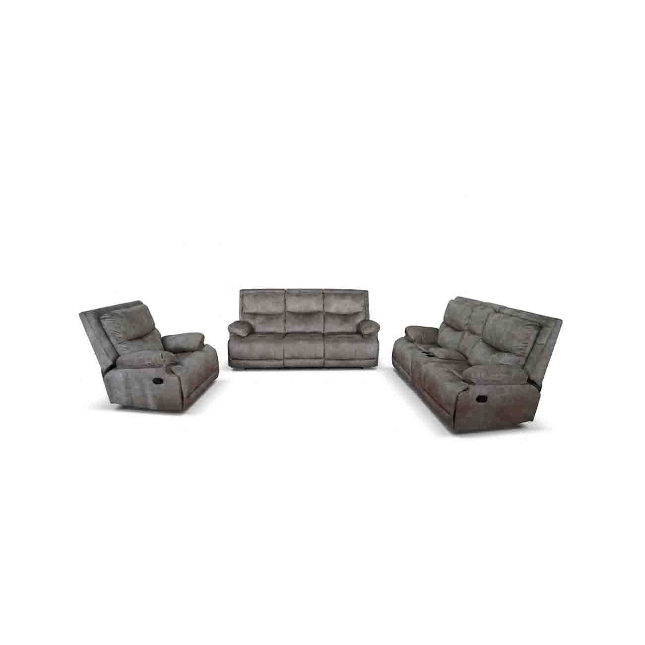 Sala 321 modelo Ozzie color beige con un reclinable individual