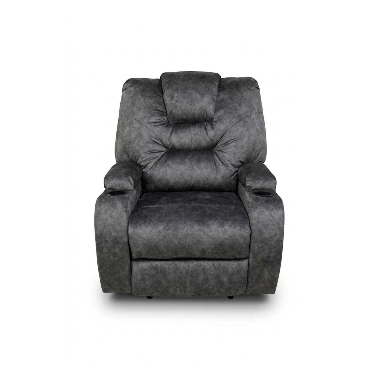 Reclinable Barricello color gris de gatillo con portavasos y masaje