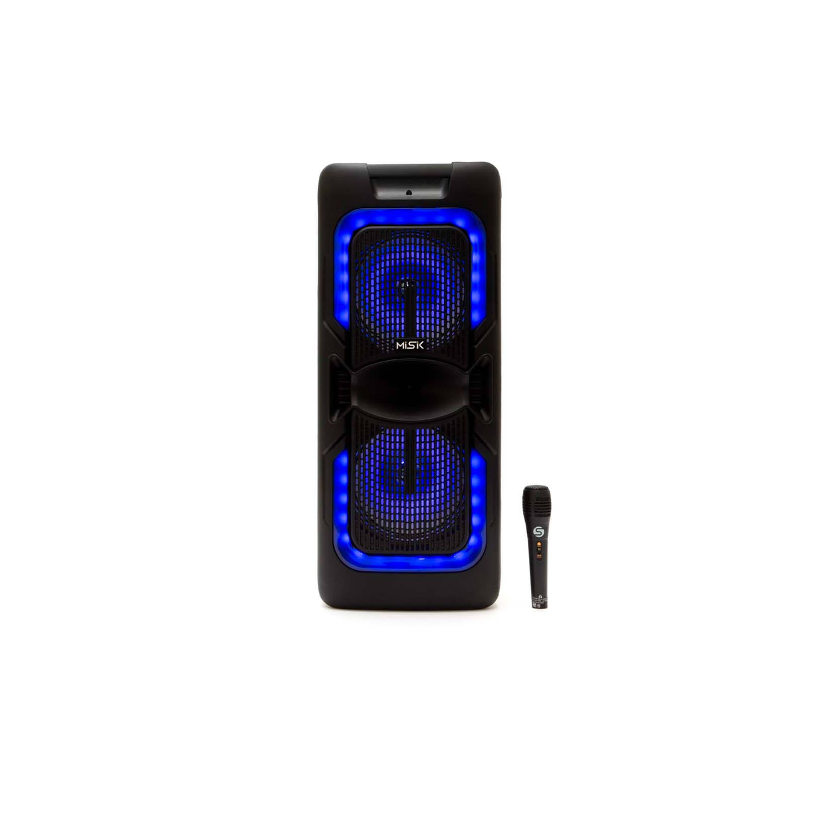 Bocina misik portatil 2x8 bt usb aux micrófono alámbrico