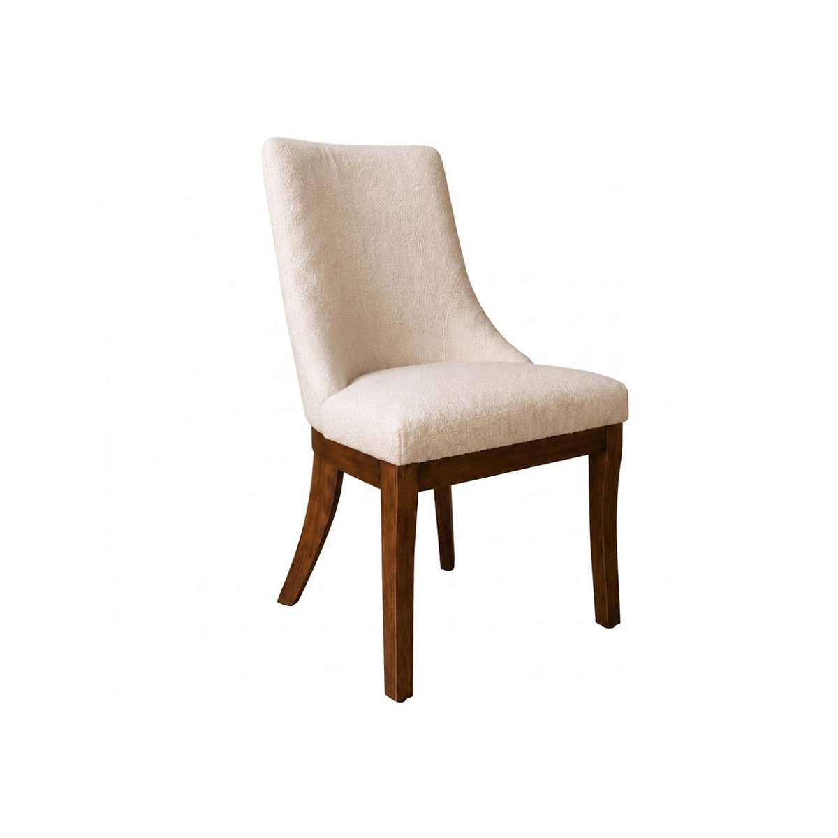 Silla modelo Grecia con pata en tinta castaño y tapiz baloo bark