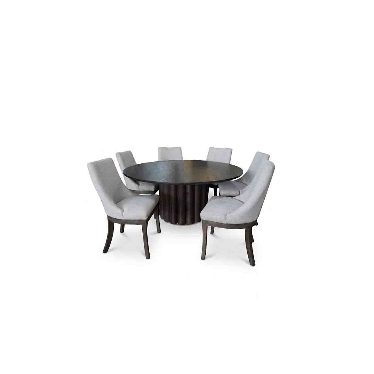 Comedor circular modelo Palermo de 1.60mts diámetro on 6 sillas modelo Grecia