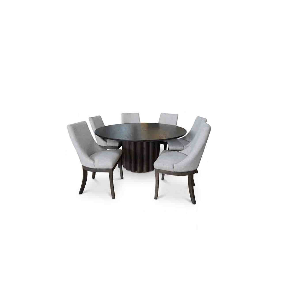 Comedor circular modelo Palermo de 1.60mts diámetro on 6 sillas modelo Grecia
