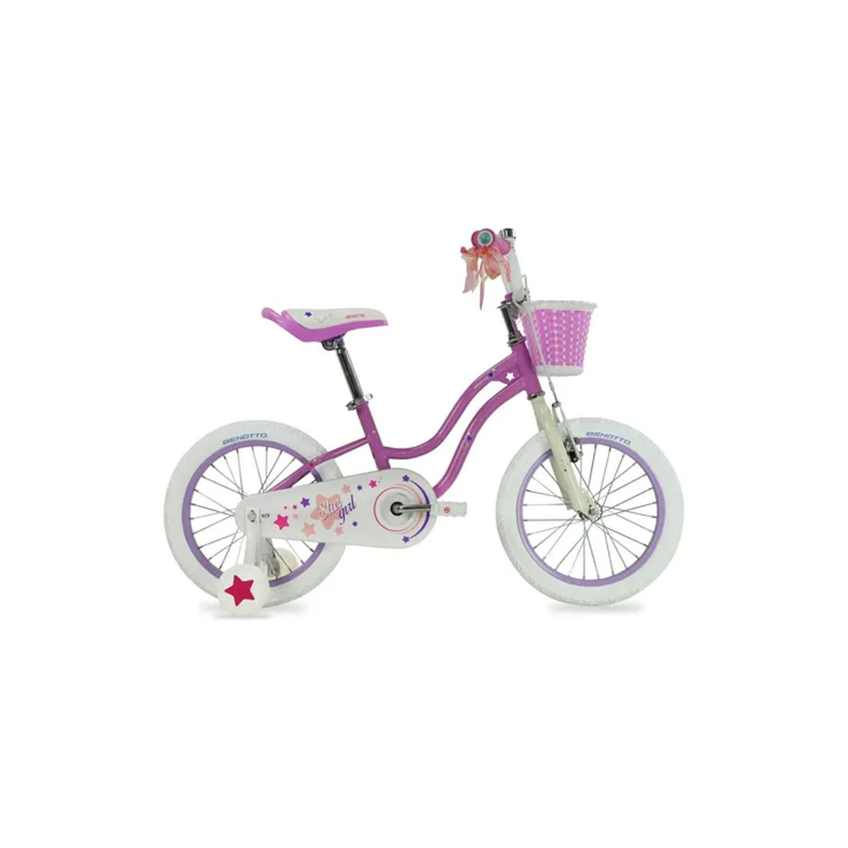 BICICLETA BENOTTO BMX STAR GIRL R16 1V. NIÑA FRENOS V/CONTRAPEDAL ACERO MORADO/BLANCO TALLA:UN  MARC