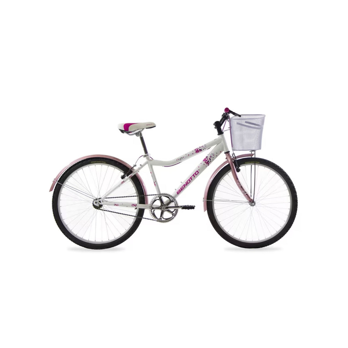 BICICLETA DE MONTAÑA KYRA R26 1V. MUJER FRENOS "V" ACERO BLANCO/ROSA METALICO TALLA:UN MARCA BENOTTO