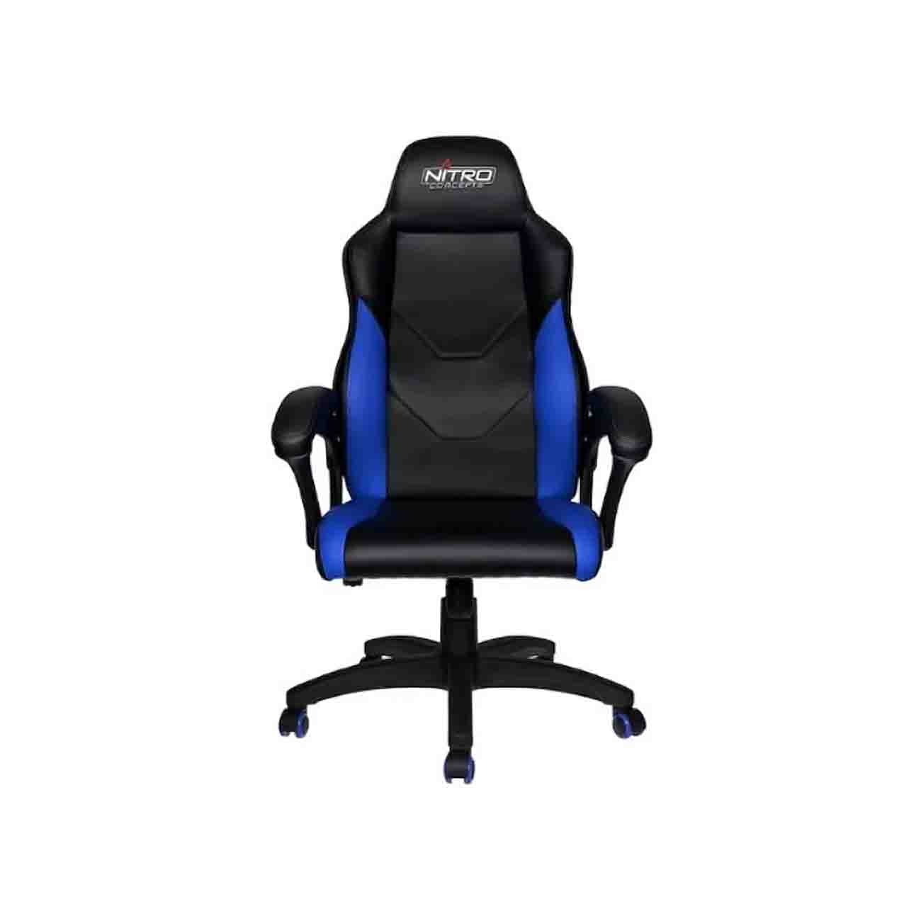 NITRO CONCEPTS SILLA GAMER  C100, hasta 120kg, Negro/Azul