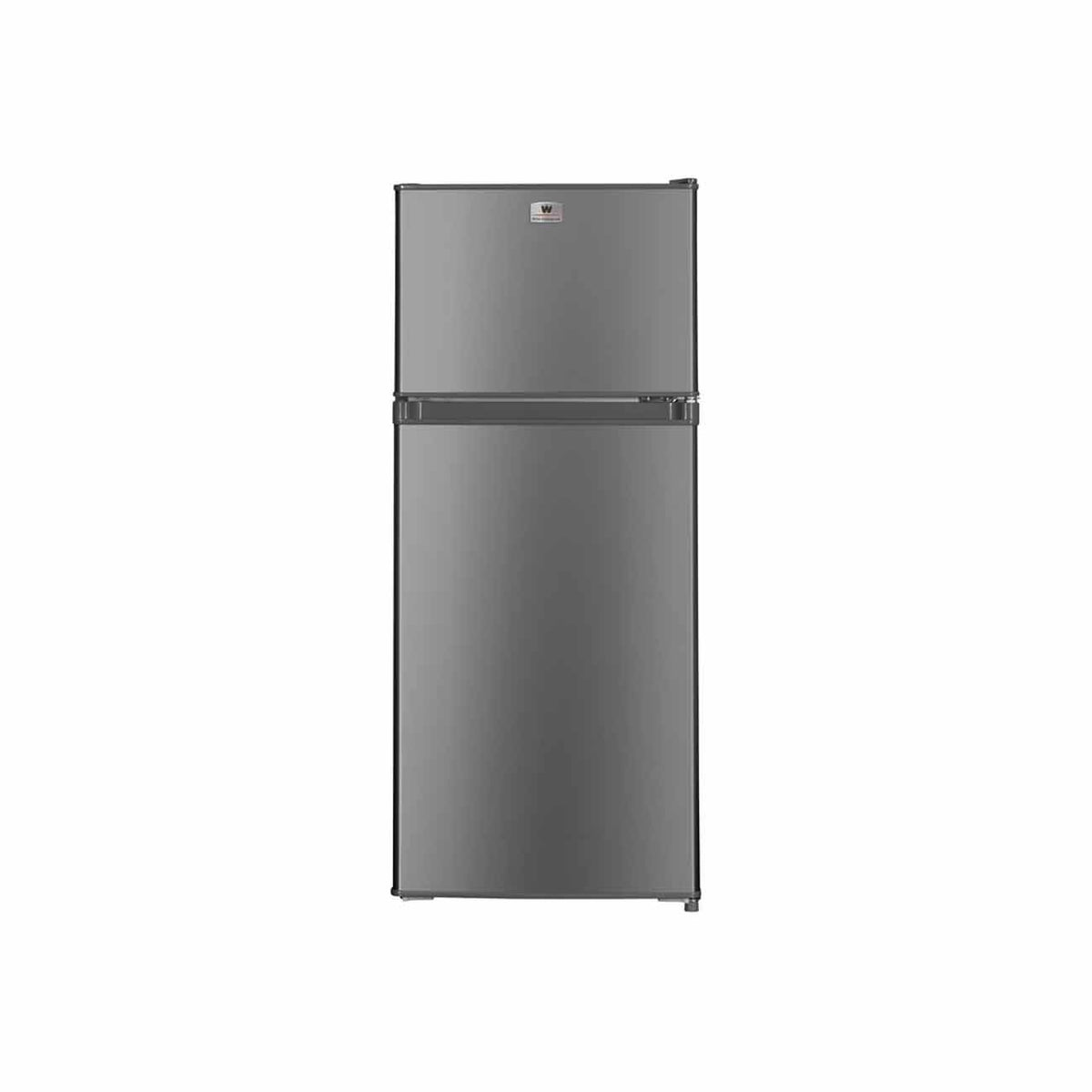 Frigobar white westinghouse 4.4 p3 acero inoxidable 2 puertas 125 litros