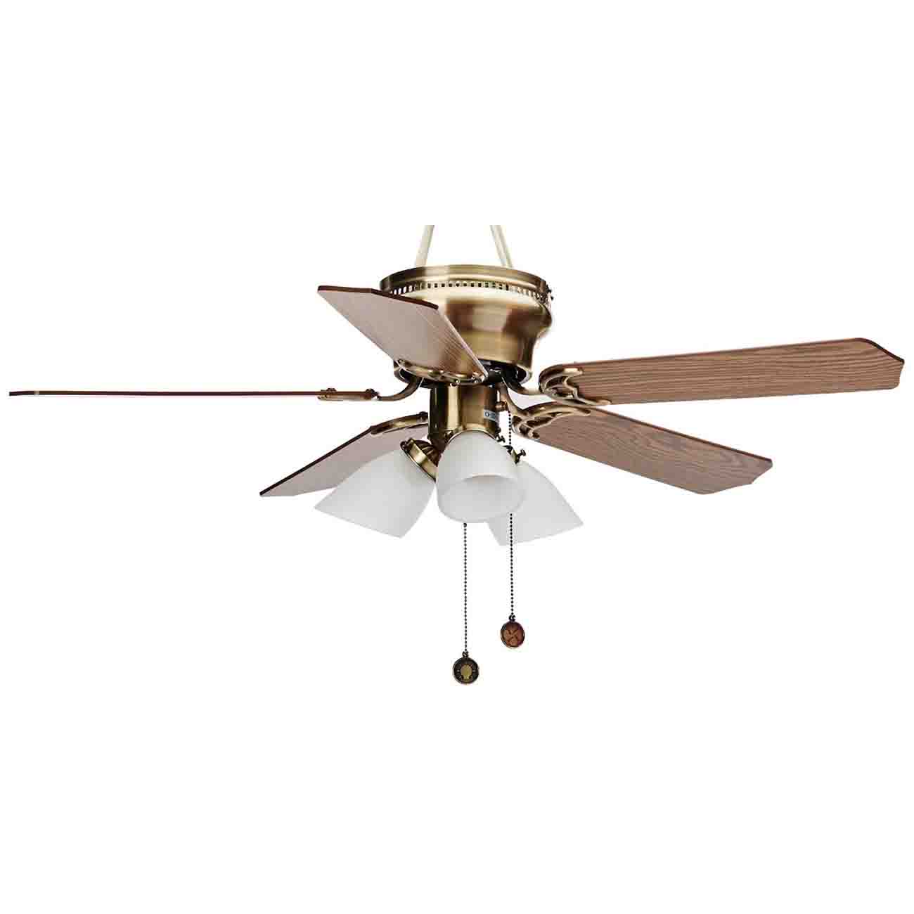 Ventilador de techo de 42"  5 aspas  con 3 luces color de aspa nogal