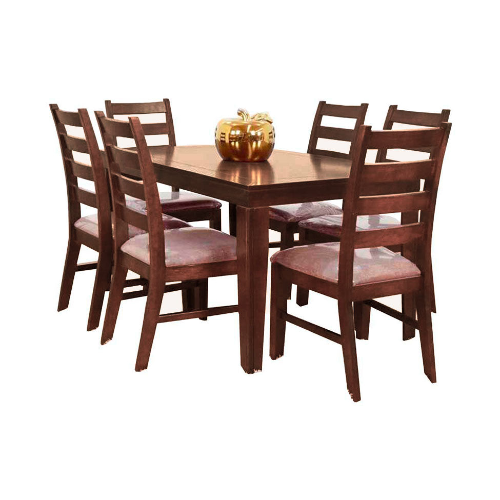 Comedor Barcelona de 6 sillas color nogal