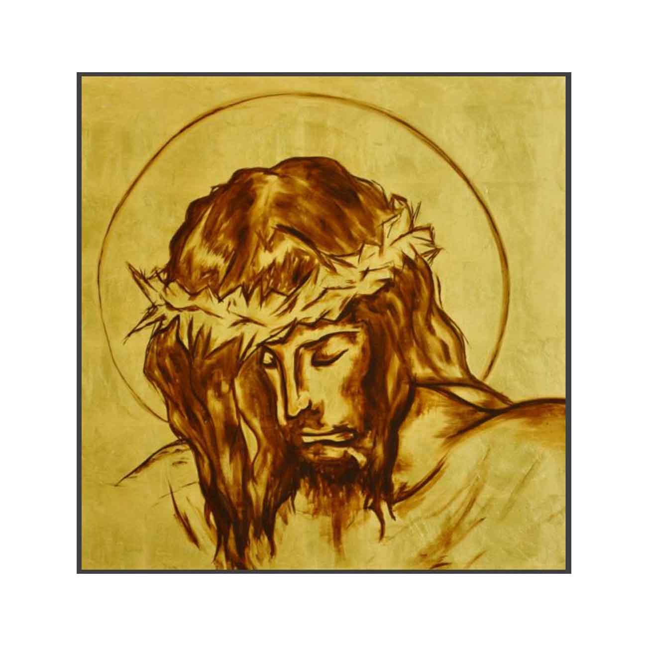 CUADRO OLEO CRISTO RETRO