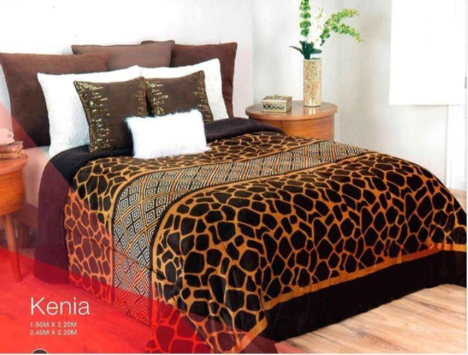 COBERTOR KING SIZE   BORREGA COLOR CAFE OSCURO