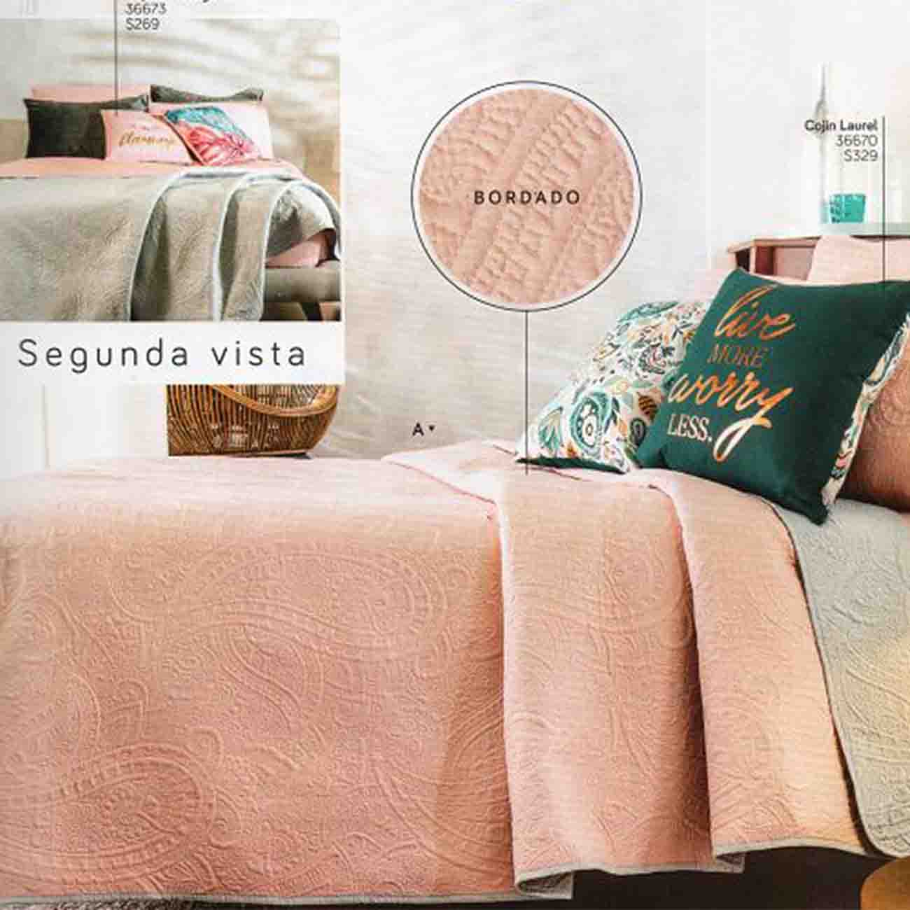 Edredón voga rosa matura ks.
