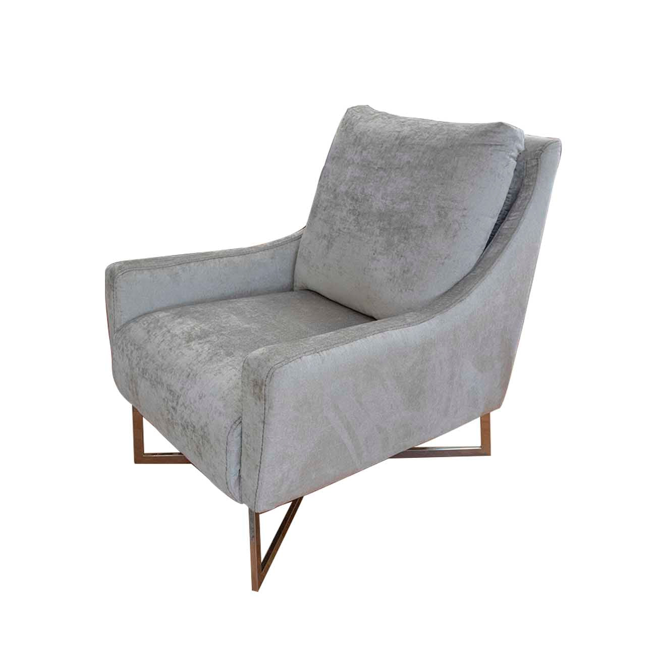 Sillón de estancia de tela color plata