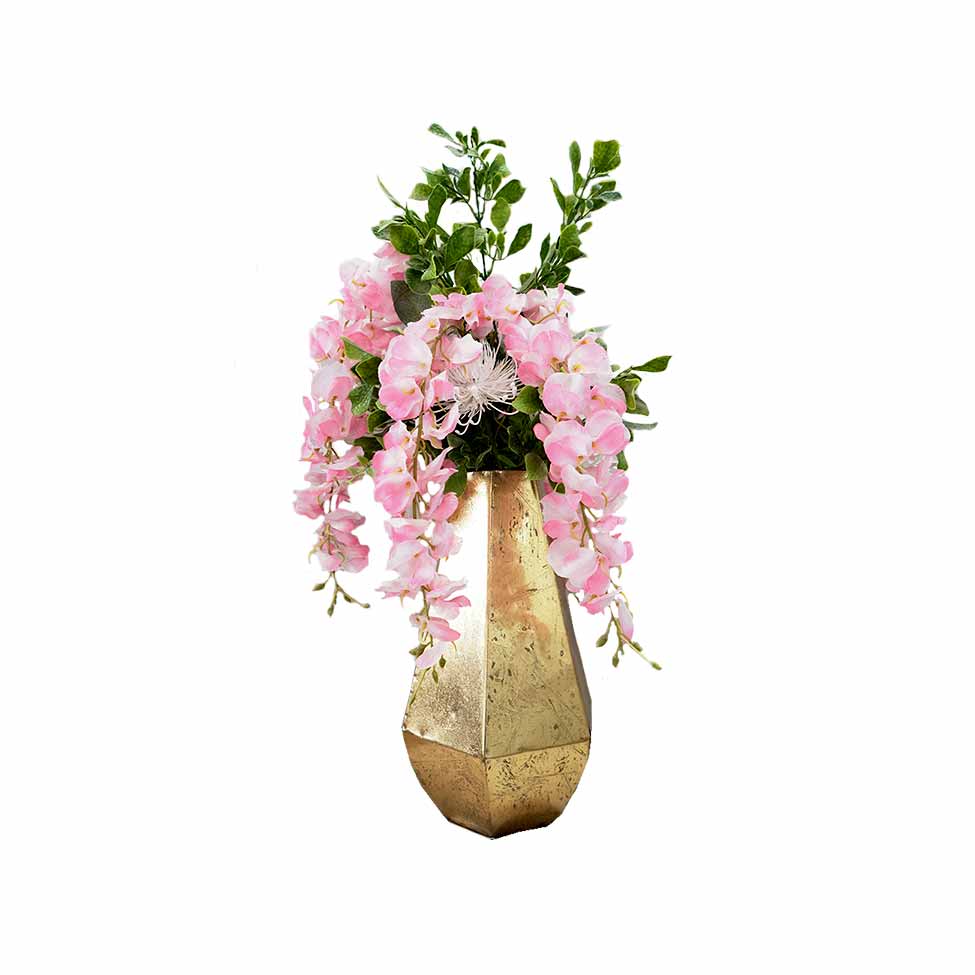 JARRON CON FLORES BUGAMBILIA Y CRISANTEMO