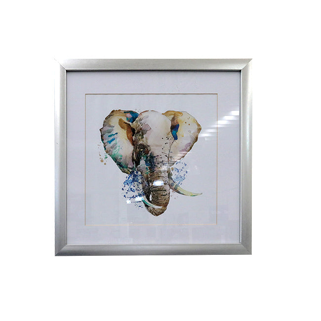 CUADRO GICLEE ELEPHANT WATERCOLOR 51.5x51.5x2.5