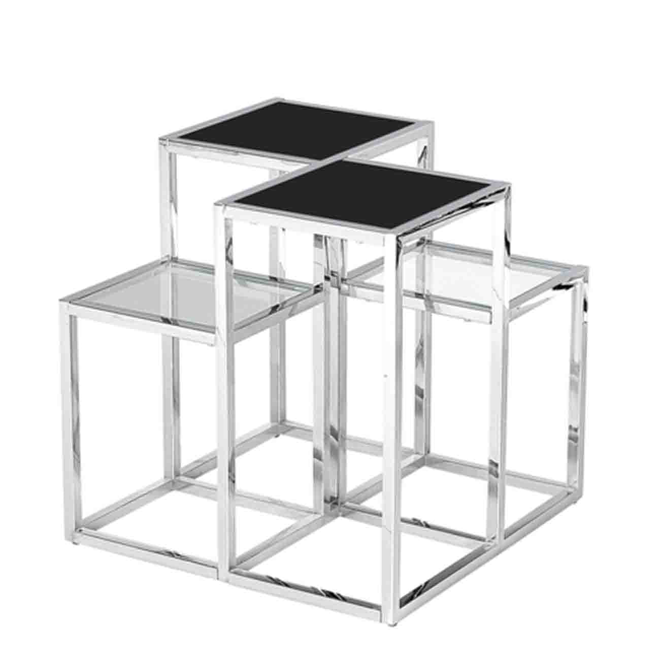 Mesa lateral color plata con niveles