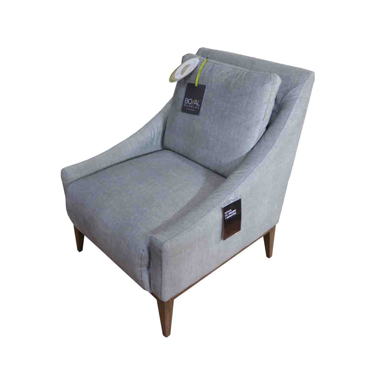 Sillón de estancia Nove en tela color gris