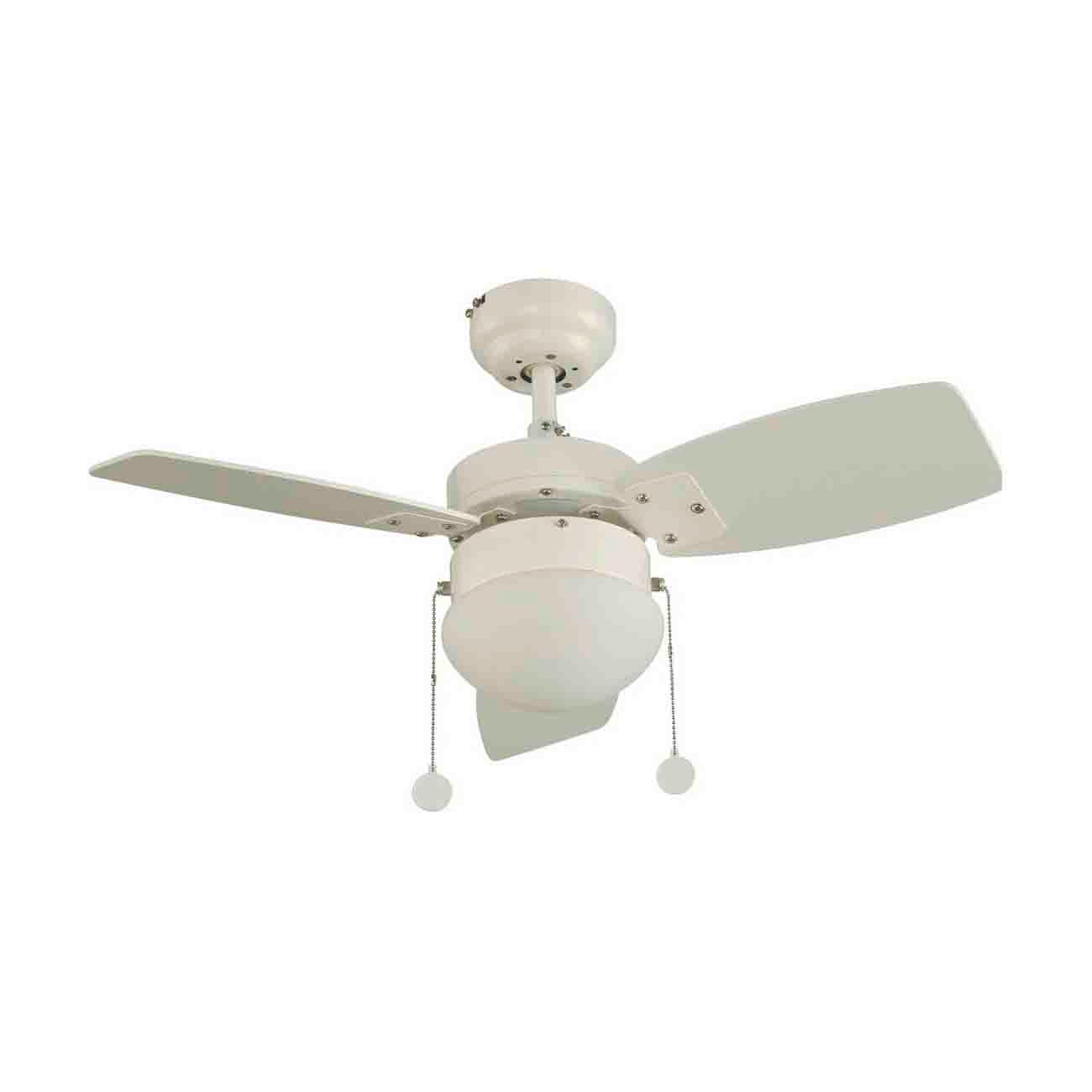 Ventilador de techo de 30"  3 aspas con 1 luz color de aspa blanco/nogal