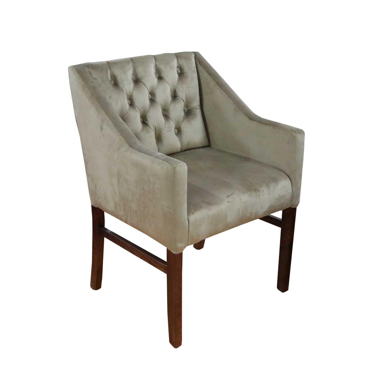 Sillón Brownie de tela color beige terciopelo