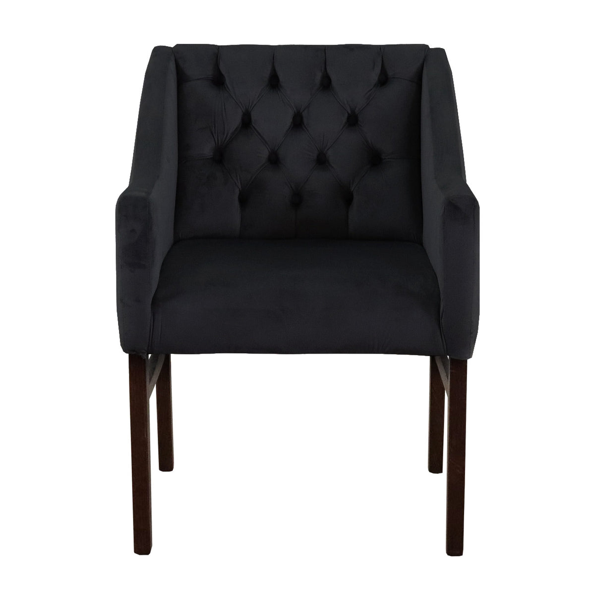 Sillón Brownie de tela color negro terciopelo